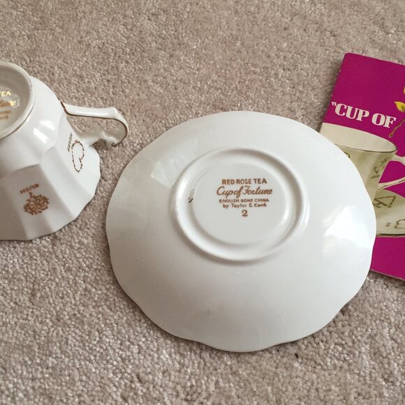 Cup of Fortune - Red Rose Cup and Saucer - Picture 2 of 2